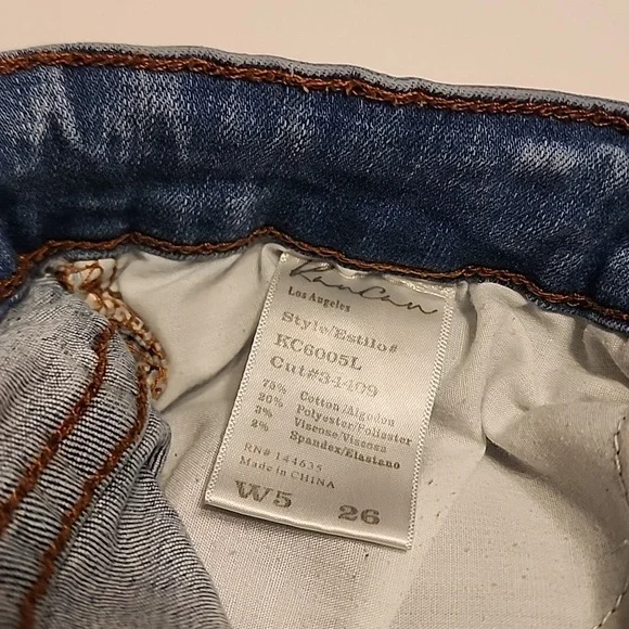 KANCAN DENIM BLUE JEAN SHORTS Size W5 26  5 Pockets 3 Front Pockets Perfect - Picture 3 of 7